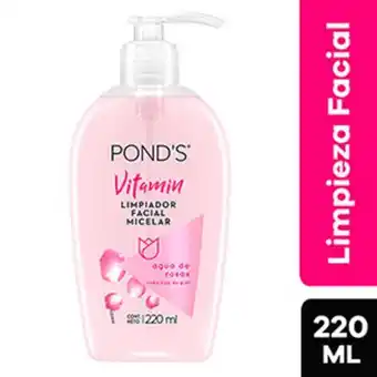 Mifarma Limpiador facial micelar pond´s vitamin agua de rosas - frasco 220 ml oferta