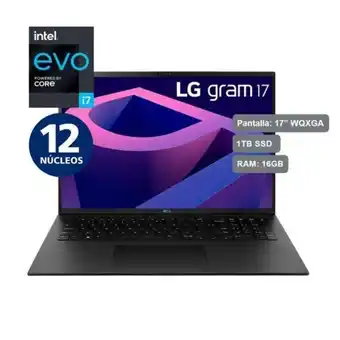 Hiraoka Laptop lg gram ultraligera 17z90q-g.ah78b4 17" intel core i7 evo 12va gen 1tb ssd 16gb ram negro oferta