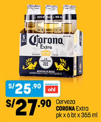 Plaza Vea Cerveza Corona Extra pk x 6 bt x 355ml oferta