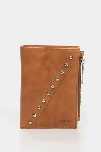 Vélez Billetera olivia de cuero para mujer taches metálicos decorativos oferta