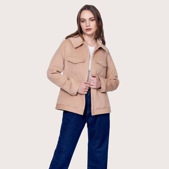 Mentha & Chocolate Casaca norma beige oferta