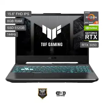 Tottus Laptop gamer asus tuf a15 15" amd ryzen 5 512gb 8gb fa506icb-hn105w oferta