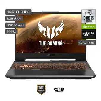 Tottus Laptop gamer tuf 15.6 ci5 10h 8gb 512ssd v4g. oferta