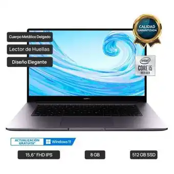 Hiraoka Laptop huawei matebook d15 15.6" fhd ips intel core i5-10210u 512gb ssd 8gb ram windows home oferta