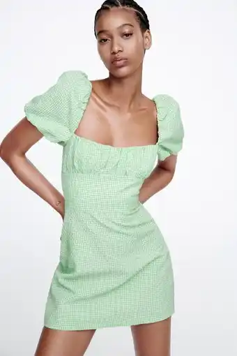 ZARA Vestido estructura cuadro vichy oferta