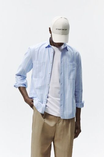 ZARA Camisa oxford rayas oferta