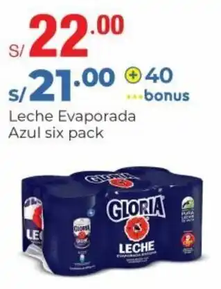 Metro Leche Evaporada Gloria Azul Six Pack oferta