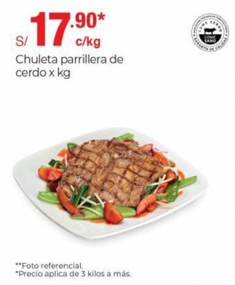 Metro Chuleta Parrillera de Cerdo x kg oferta