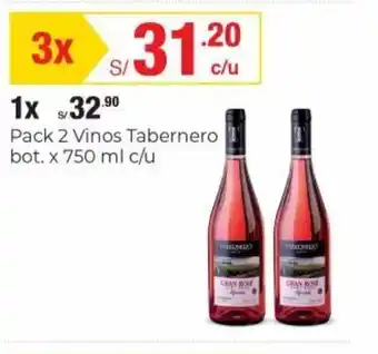 Metro Pack 2 Vinos Tabernero 3 x 750ml oferta