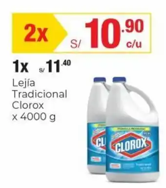 Metro Lejía Tradicional Clorox 2 x 4000g oferta