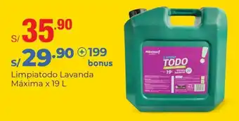 Metro Limpiatodo Lavanda Máxima x 19L oferta