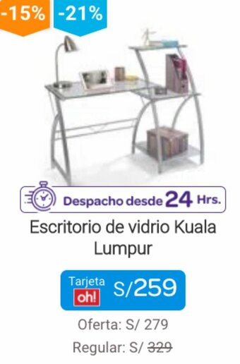Promart Escritorio de Vidrio Kuala Lumpur oferta