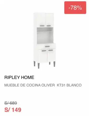 Ripley Home Mueble de Cocina Oliver KT31 Blanco
