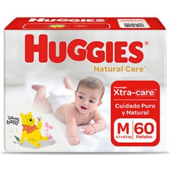 Mifarma Pañales huggies hiperpack natural care unisex talla m - bolsa 60 un oferta