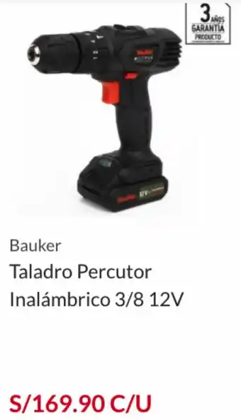 Sodimac Bauker Taladro Percutor Inalámbrico 3/8 12V oferta