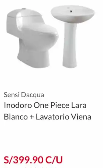 Sodimac Sensi Dacqua Inodoro One Piece Lara Blanco + Lavatorio Viena oferta