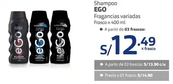 Plaza Vea Shampoo Ego fragancias variadas frasco 400ml oferta