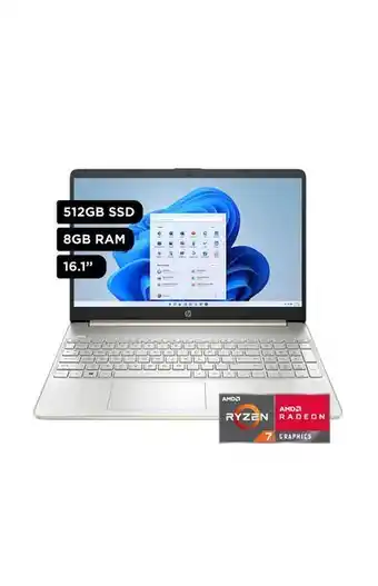Tiendas EFE Hp laptop 15-ef2505la amd ryzen 512gb 8gb oferta