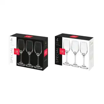 Tottus Set de copas de vino vidrio champagne live special 4 piezas oferta