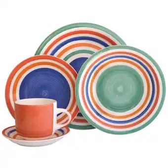 Tottus Juego de vajilla pintado a mano arcoíris 20 piezas oferta