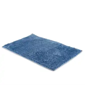 Tottus Piso de baño peludo azul oferta