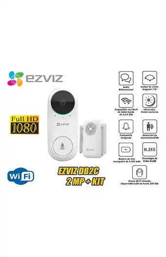 Tiendas EFE Ezviz kit timbre video bateria db2 inalámbrico wifi full hd oferta