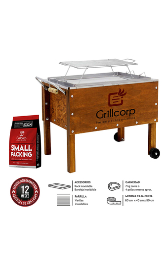 Tiendas EFE Caja china junior premium grillcorp + varillas inoxidables + carbon 2kg oferta