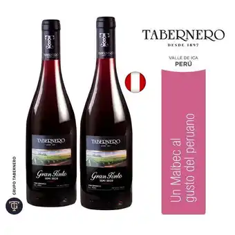Tottus Two pack gran vino tinto semiseco 750 ml oferta
