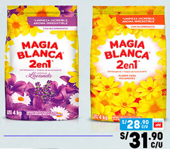 Detergente en Polvo Magia Blanca Lavanda/Floral bl x 4kg