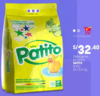 Plaza Vea Detergente en Polvo Patito Limón bl x 5,5kg oferta