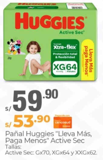 Metro Pañal Huggies "Lleva Más, Paga Menos Active Sec oferta