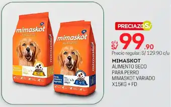 Tottus Alimento Seco para Perro Mimaskot variado x 15kg + FD oferta