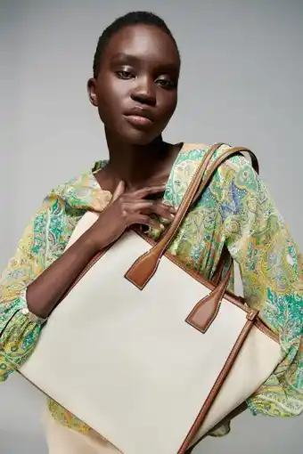 ZARA Bolso shopper canvas oferta
