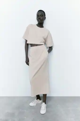 ZARA Falda midi lavada oferta