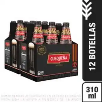 Metro Twelvepack cerveza cusqueña negra botella 310ml oferta