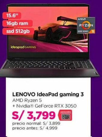 Ripley Lenovo IdeaPad Gaming 3 AMD Ryzen 5 oferta