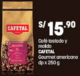 Plaza Vea Café Tostado y Molido Cafetal Gourmet Americano 250g oferta