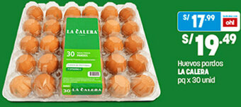 Plaza Vea Huevos Pardos La Calera 30 Unid oferta