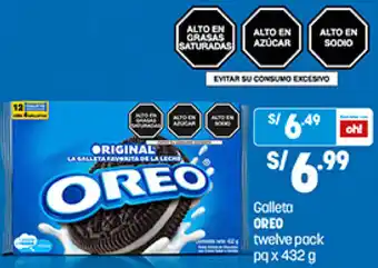 Plaza Vea Galleta Oreo Twelve Pack 432g oferta