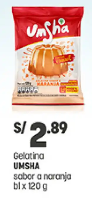 Plaza Vea Gelatina Umsha Sabor a Naranja 120g oferta