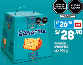 Plaza Vea Panetón D' Onofrio 900g oferta