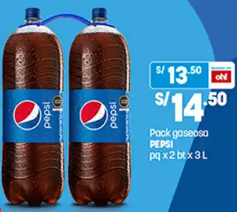 Plaza Vea Pack Gaseosa Pepsi 2bt x 3L oferta
