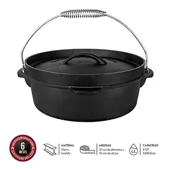 Tottus Olla holandesa de hierro fundido 6qt oferta