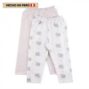 Tottus Packx2 pantalon moda algodón bebe oferta