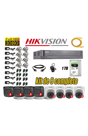 Tiendas EFE Kit 8 cámaras seguridad audio incorporado full hd 1080p hikvision oferta