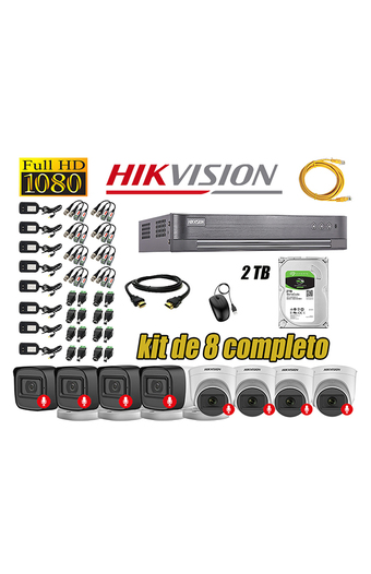 Tiendas EFE Kit 8 cámaras seguridad audio incorporado full hd 1080p hikvision oferta
