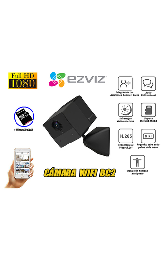 Tiendas EFE Cámara seguridad inteligente wifi ezviz bc2 bateria inalambrico sd 64gb full hd oferta