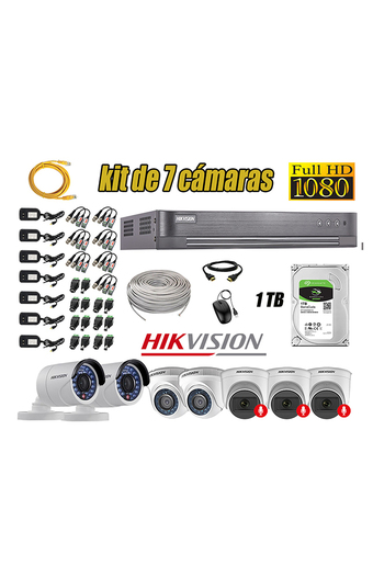 Tiendas EFE Kit 7 cámaras seguridad full hd hikvision 03 camara audio incorporado oferta