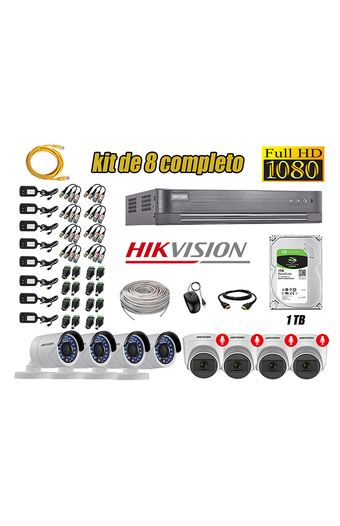 Tiendas EFE Kit 8 cámaras seguridad full hd hikvision 04 camara audio incorporado oferta