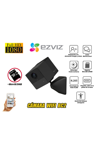 Tiendas EFE Cámara seguridad inteligente wifi ezviz bc2 bateria inalambrico sd 256gb full hd oferta